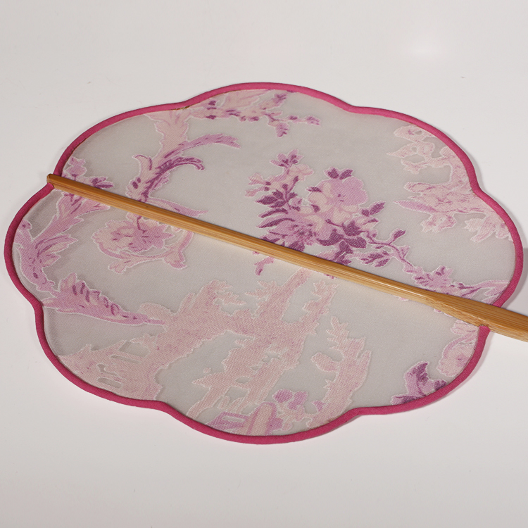 唯美粉色小清新團(tuán)扇，花信復(fù)古古典扇子