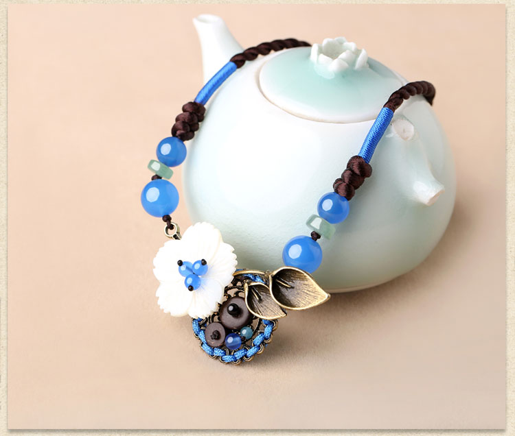 復(fù)古花朵鎖骨鏈，小清新古風(fēng)項鏈