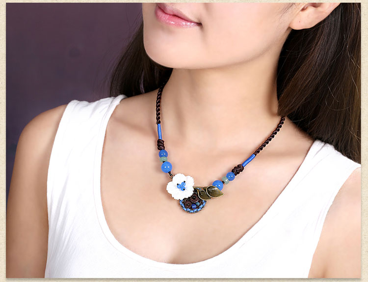 復(fù)古花朵鎖骨鏈，小清新古風(fēng)項鏈