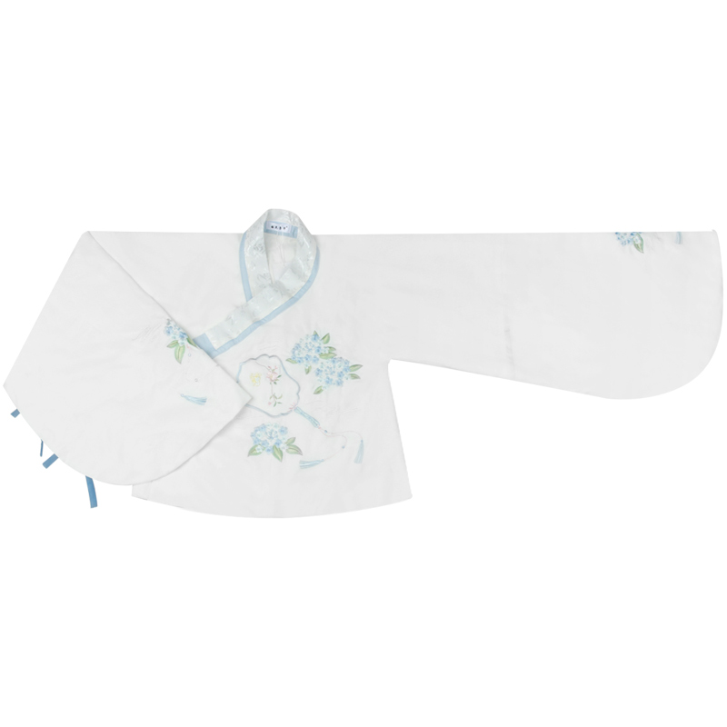 精致紫陽扇香圖案繡花漢服，清新交領(lǐng)襦裙?jié)h服