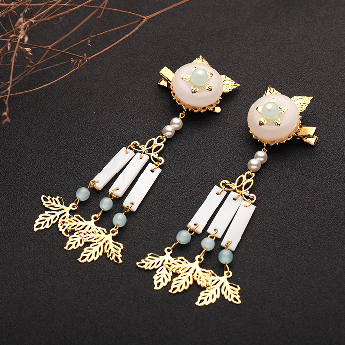 漢服古風配飾步搖，流蘇發(fā)夾彼岸花頭飾