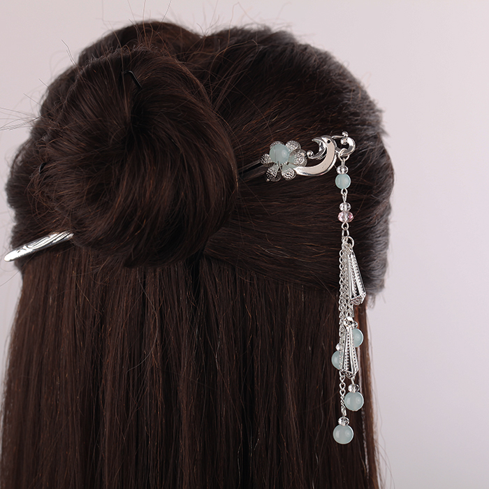 鳳凰盤發(fā)發(fā)釵步搖，精致唯美古風頭飾