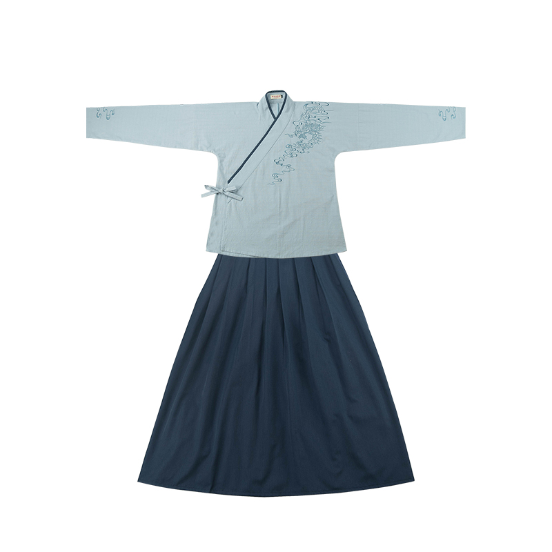 儒雅俊逸氣質(zhì)男裝漢服，交領(lǐng)龍紋祥云刺繡漢服