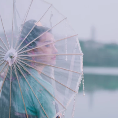 優(yōu)雅持傘女生頭像，唯美古風(fēng)真人頭像