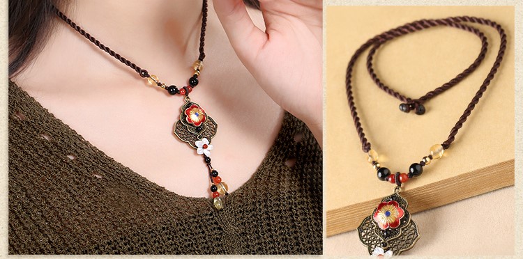古典之美婭敘項鏈，古色古香民族風項鏈首飾