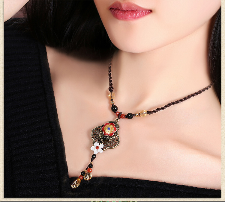 古典之美婭敘項鏈，古色古香民族風項鏈首飾