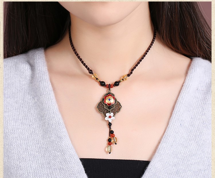 古典之美婭敘項鏈，古色古香民族風項鏈首飾