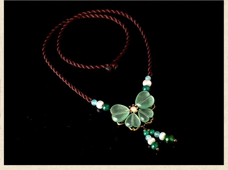 好久不見項(xiàng)鏈，清新靈動(dòng)淡綠項(xiàng)鏈圖片