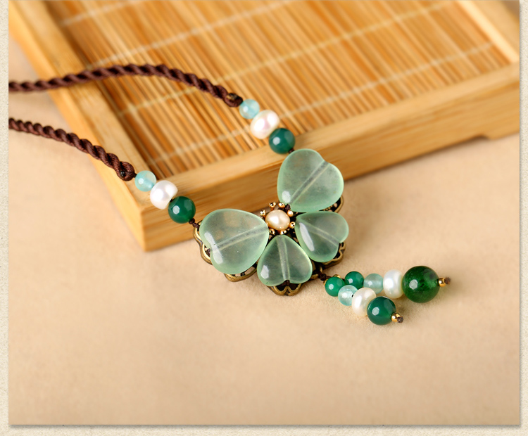 好久不見項(xiàng)鏈，清新靈動(dòng)淡綠項(xiàng)鏈圖片