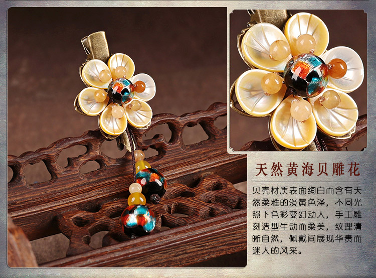 陽(yáng)光花朵發(fā)夾，清新淡黃花頭飾