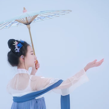 翩然蝴蝶帶傘女生頭像，唯美古風(fēng)真人頭像