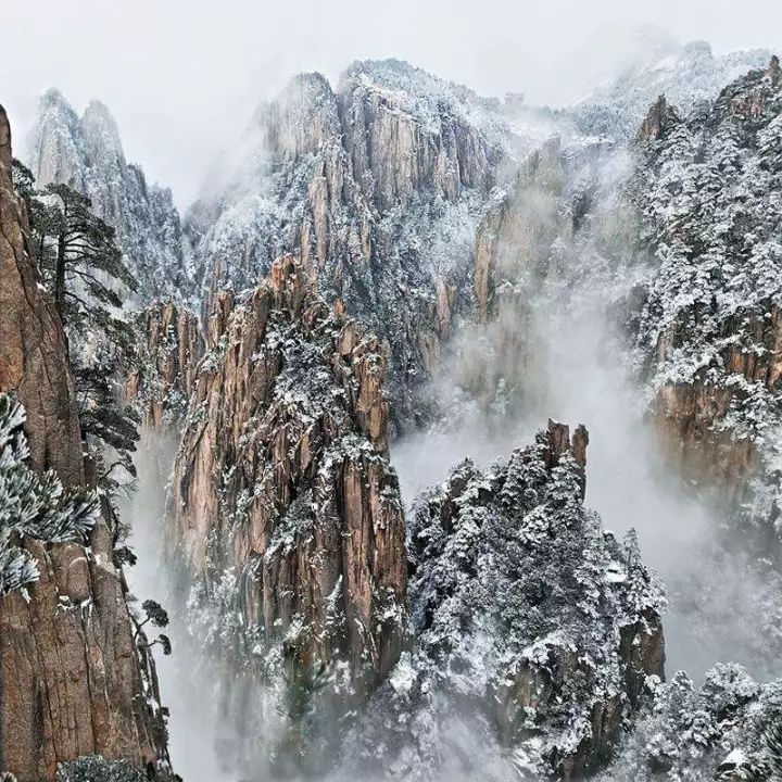 雪后黃山風(fēng)景宛如人間仙境，舞一曲雪中霓裳羽