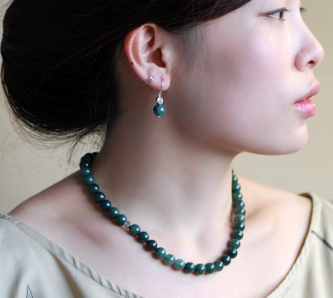 驀然回首翡翠耳墜耳環(huán)，復(fù)古典雅民族風(fēng)首飾