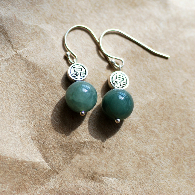 驀然回首翡翠耳墜耳環(huán)，復(fù)古典雅民族風(fēng)首飾