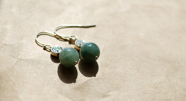 驀然回首翡翠耳墜耳環(huán)，復(fù)古典雅民族風(fēng)首飾