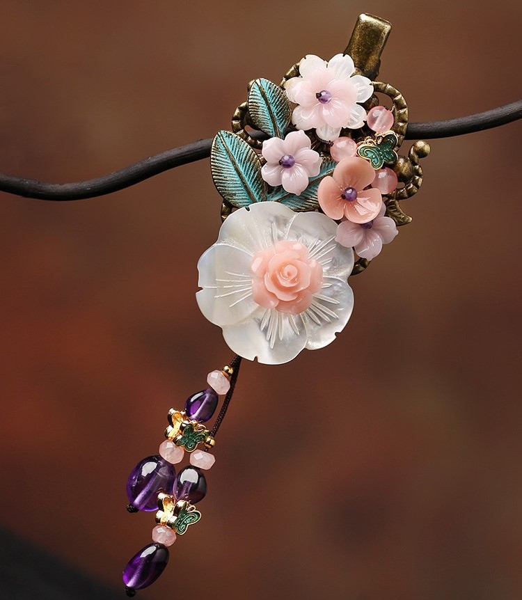 復(fù)古亦蝶花發(fā)夾夾，小清新氣質(zhì)淑女頭飾