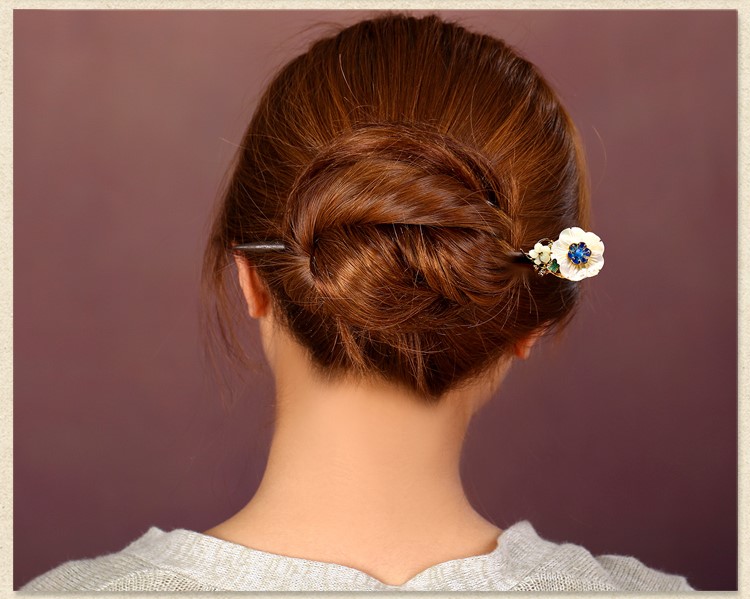 貝殼花朵復(fù)古宮廷步搖，月雪原發(fā)簪頭飾