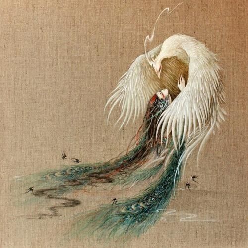 古典唯美插畫：杉澤的家佳樂文學水墨百鬼圖插畫