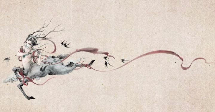 古典唯美插畫：杉澤的家佳樂文學水墨百鬼圖插畫