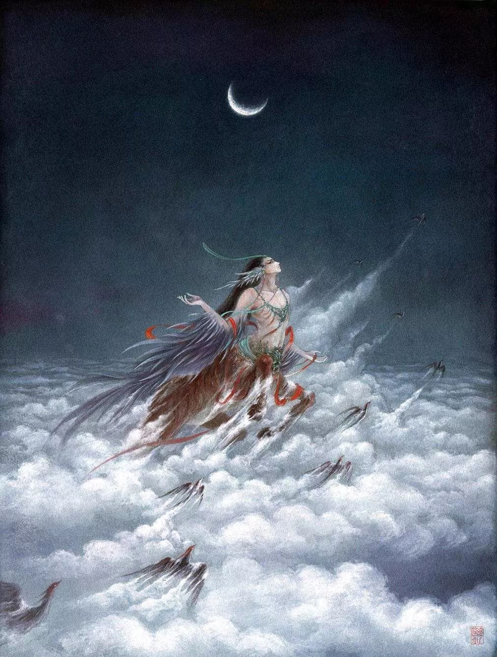 古典唯美插畫：杉澤的家佳樂文學水墨百鬼圖插畫