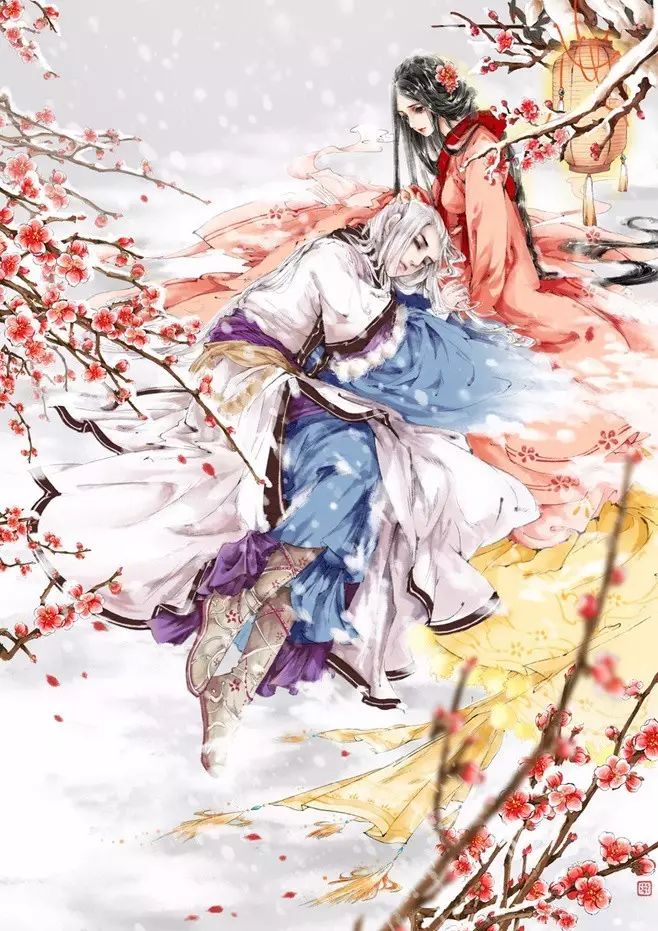 唯美古風(fēng)情侶插畫：只羨鴛鴦不羨仙
