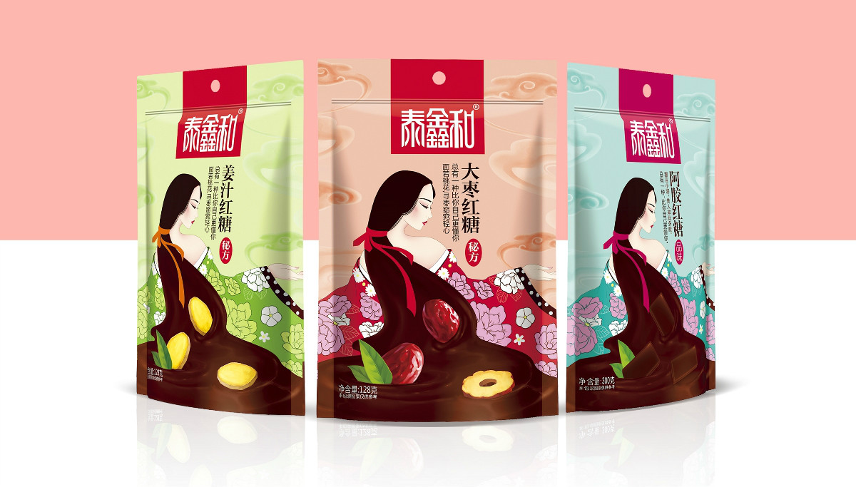 古風(fēng)美人紅糖食品包裝設(shè)計(jì):甜蜜在心中寵愛(ài)