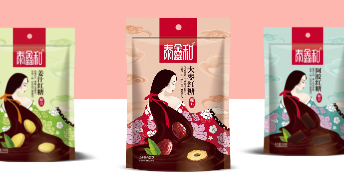 古風(fēng)美人紅糖食品包裝設(shè)計(jì):甜蜜在心中寵愛(ài)