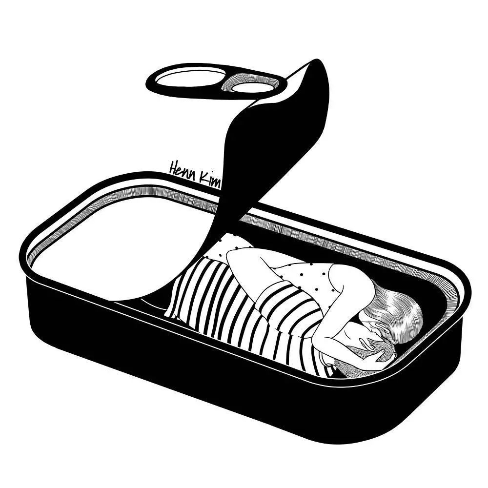 一組扎心黑色治愈系漫畫，看哭了的黑白插畫