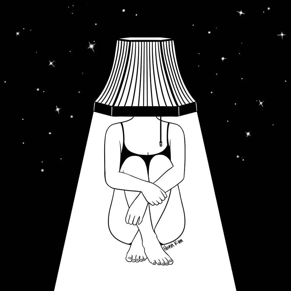 一組扎心黑色治愈系漫畫，看哭了的黑白插畫