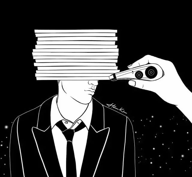 一組扎心黑色治愈系漫畫，看哭了的黑白插畫