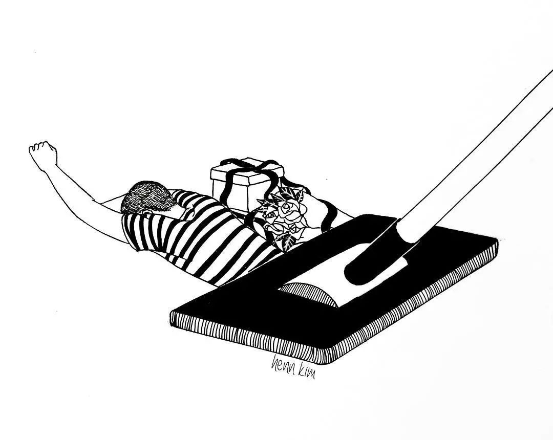 一組扎心黑色治愈系漫畫，看哭了的黑白插畫