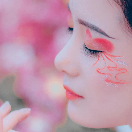 粉色浪漫女生頭像，唯美古風(fēng)真人頭像