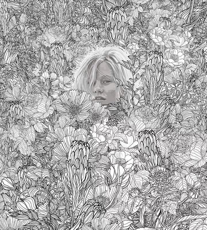 美人與花插畫：用線條淋漓盡致展現(xiàn)女性魅力！