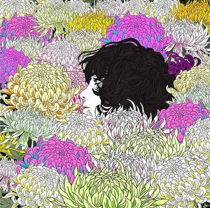 美人與花插畫：用線條淋漓盡致展現(xiàn)女性魅力！