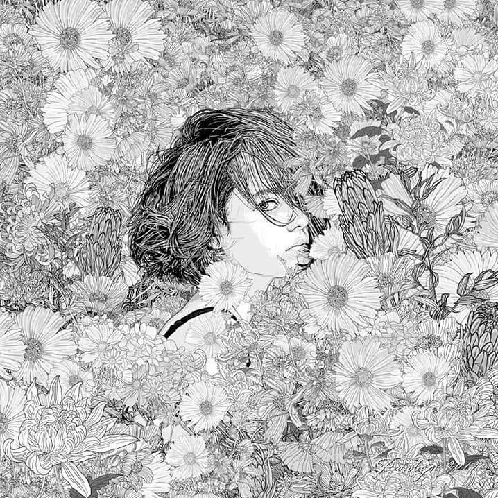 美人與花插畫：用線條淋漓盡致展現(xiàn)女性魅力！