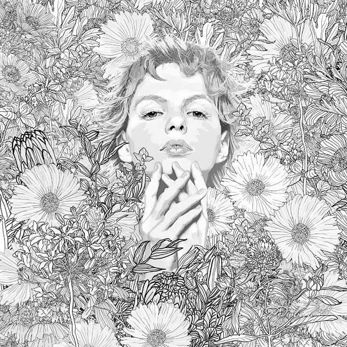 美人與花插畫：用線條淋漓盡致展現(xiàn)女性魅力！