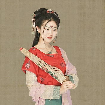 古典牡丹帶傘團(tuán)扇女生頭像，唯美古風(fēng)真人頭像