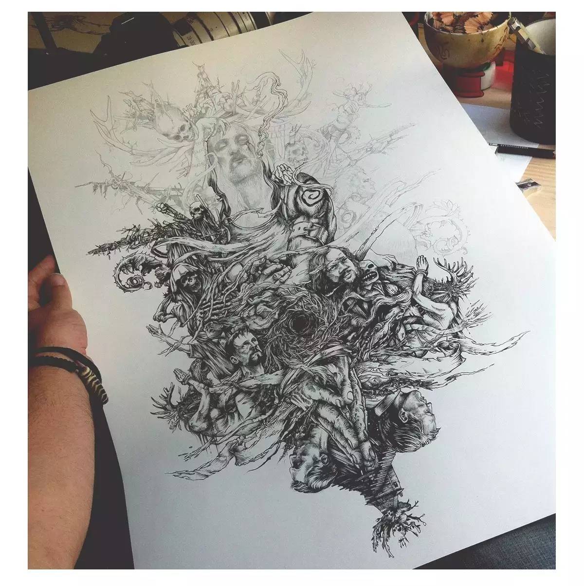 驚嘆的黑白手繪插畫，膩害了!