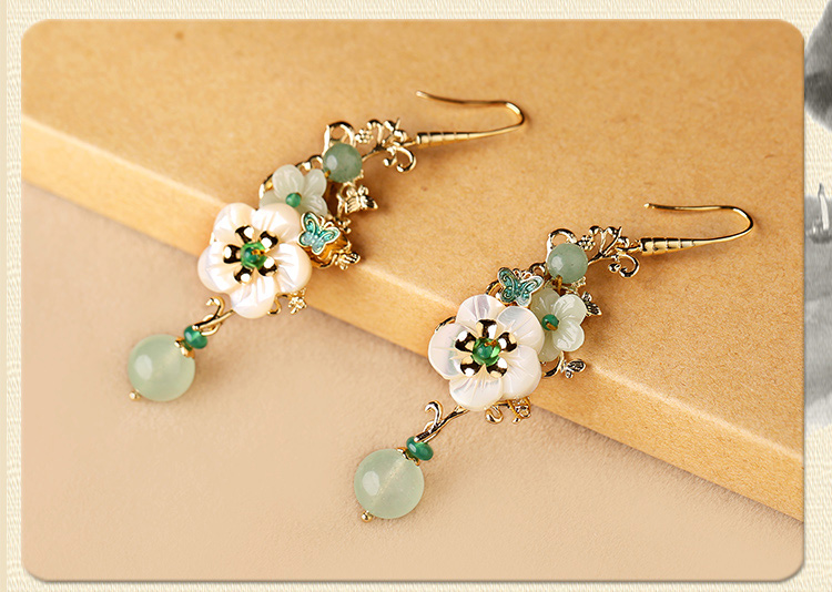 冷淡古風(fēng)耳墜耳環(huán)，小清新花朵耳環(huán)首飾