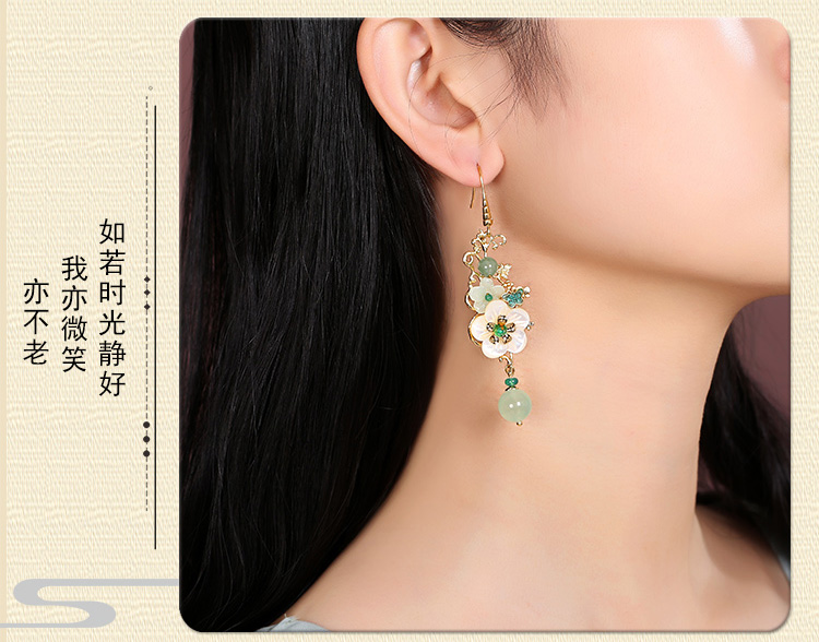 冷淡古風(fēng)耳墜耳環(huán)，小清新花朵耳環(huán)首飾