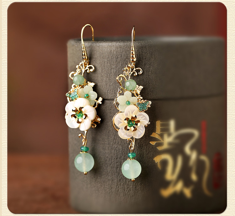 冷淡古風(fēng)耳墜耳環(huán)，小清新花朵耳環(huán)首飾