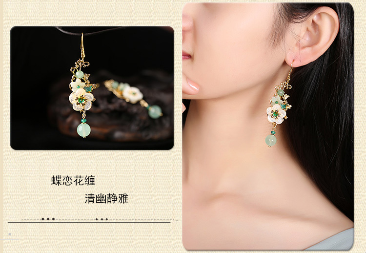 冷淡古風(fēng)耳墜耳環(huán)，小清新花朵耳環(huán)首飾