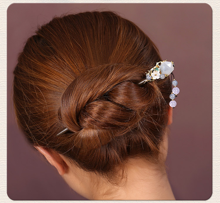 水晶復(fù)古風(fēng)發(fā)簪，古代步搖發(fā)簪頭飾