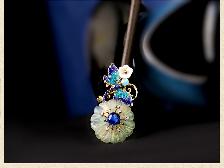 古風(fēng)花朵發(fā)簪發(fā)飾，未聞花名中式簪子頭飾