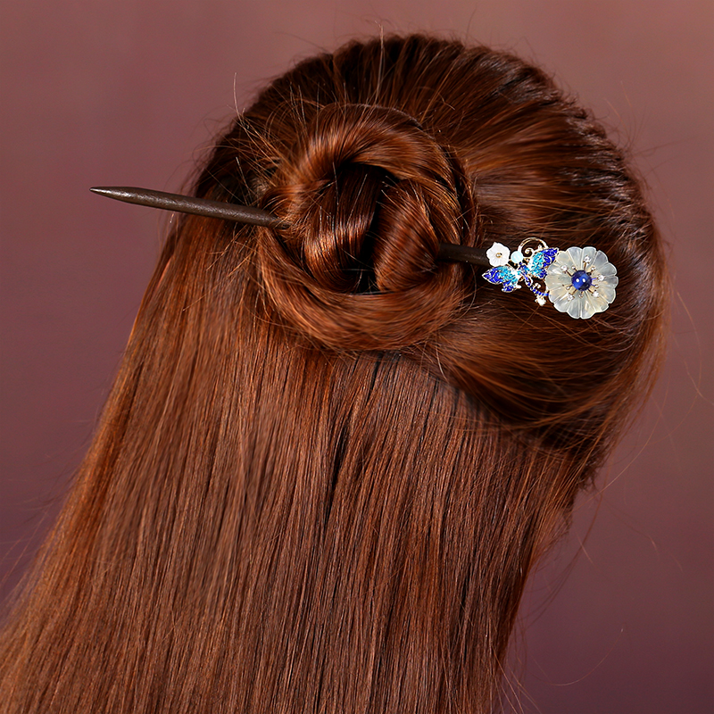 古風(fēng)花朵發(fā)簪發(fā)飾，未聞花名中式簪子頭飾