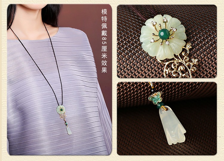 岫玉吊墜掛件，簡約氣質(zhì)項鏈首飾