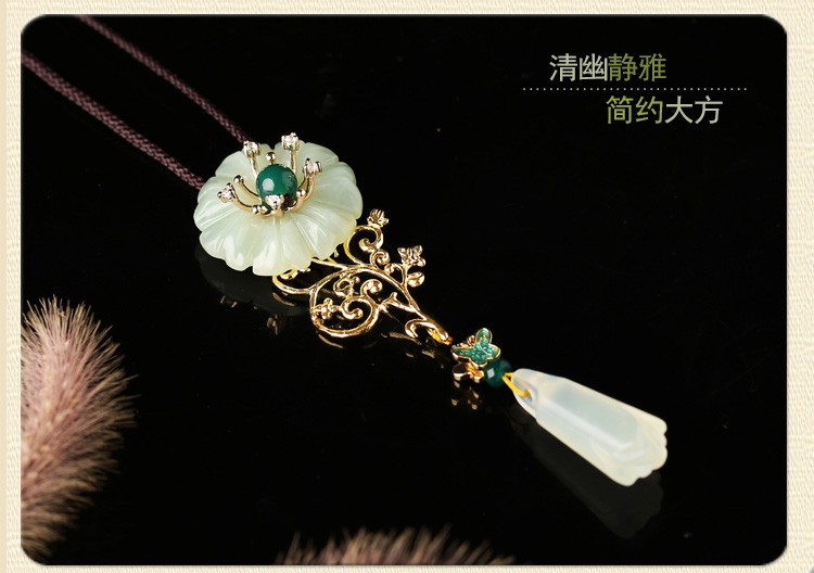 岫玉吊墜掛件，簡約氣質(zhì)項鏈首飾