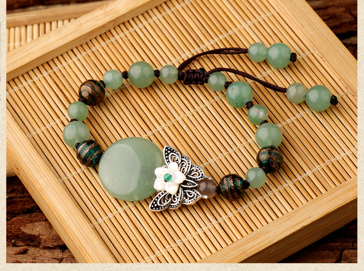 綠色森系手鏈，簡約個性蝴蝶手串飾品