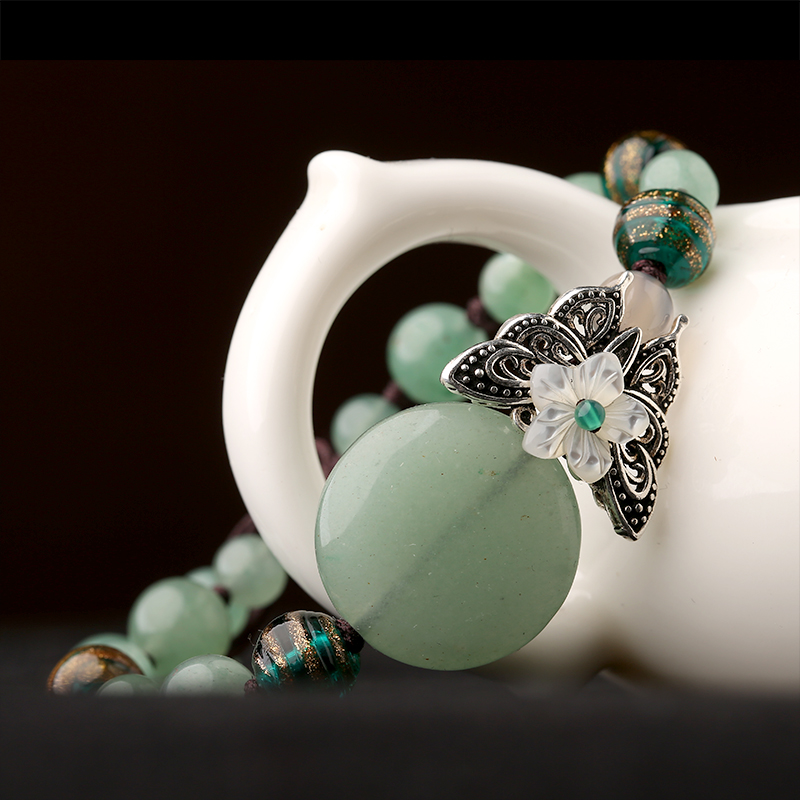 綠色森系手鏈，簡約個性蝴蝶手串飾品