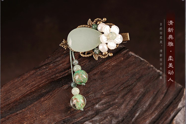 古典簡約小清新發(fā)夾，優(yōu)雅水滴復古發(fā)飾頭飾